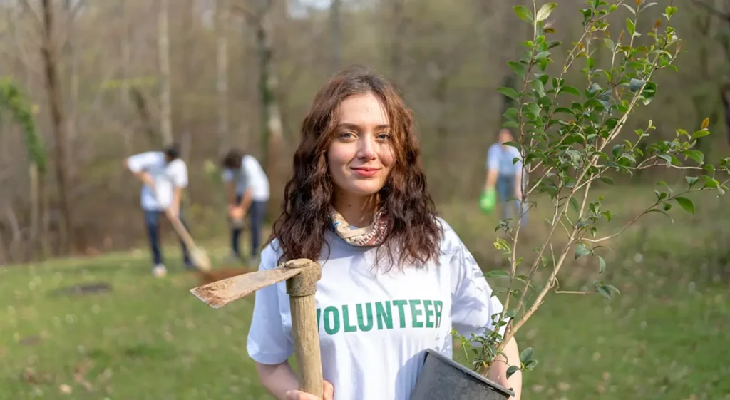 Waste center in operation